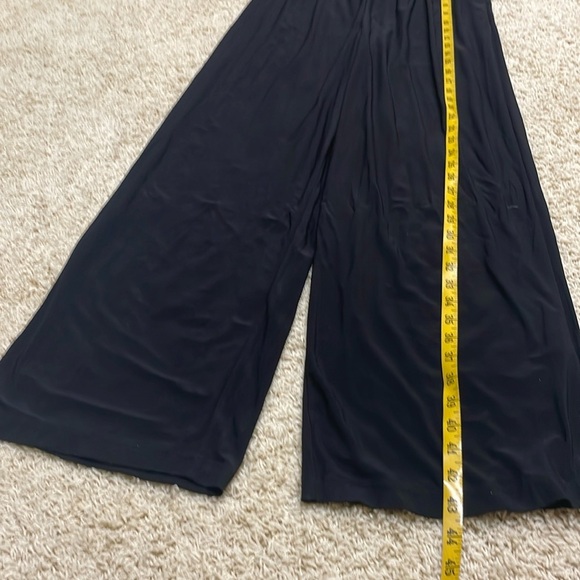 Emma & Michele Black One Shoulder Jumpsuit Wide Leg Whimsigoth Coquette Sz Small - Picture 4 of 9